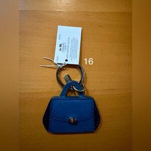 Coach Blue Leather Madison Satchel Key Fob. Original Tag Still Attached! (16)